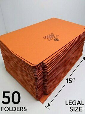 Smead 28510 Orange Legal Size File Folders - Set of 50 for Office or Crafts